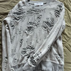 Oversized ripped look crewneck